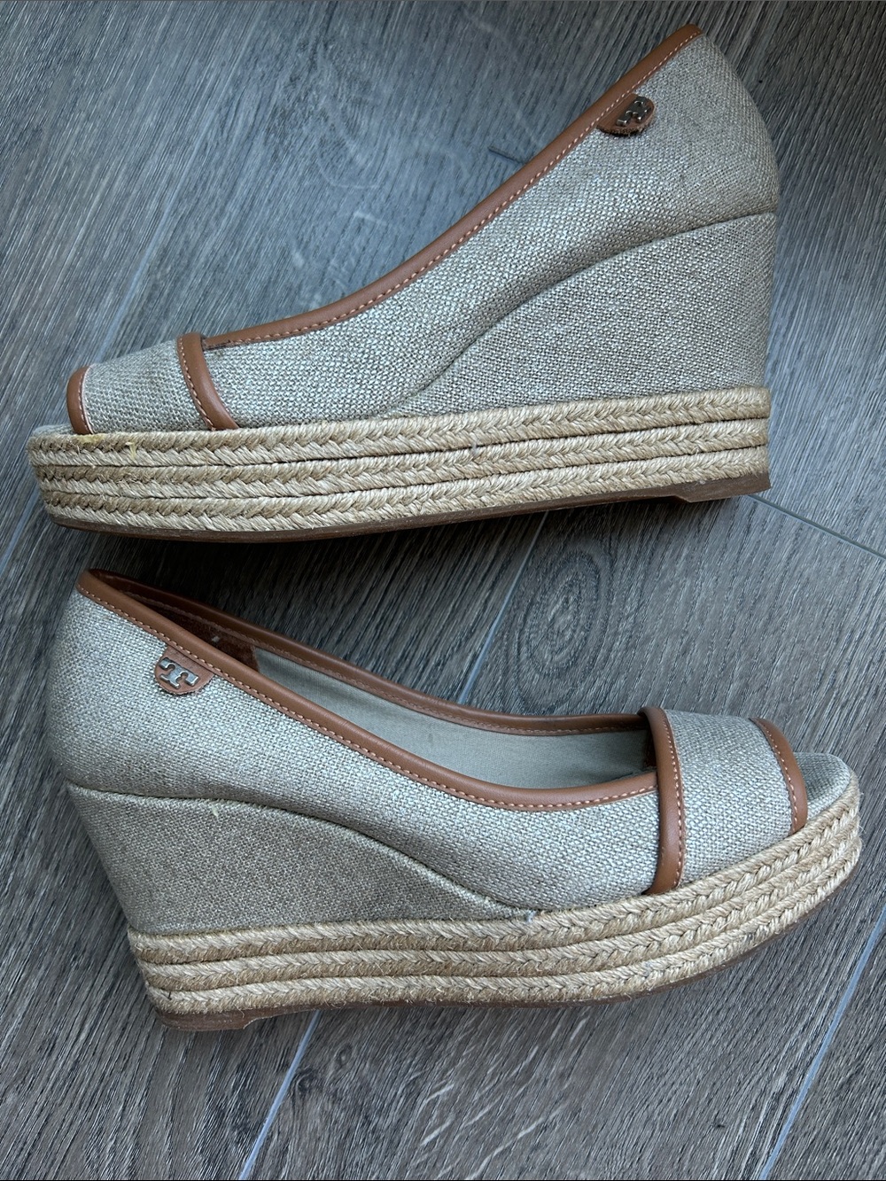 Tory Burch Wedge Platform Peep Toe Shoes